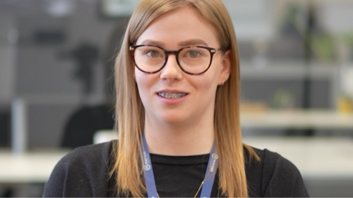 Hannah Lee, a young woman with glasses and braces