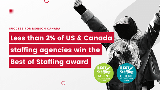 Morson Canada Clearly Rated’s 2021 Best of Staffing Client and Talent awards