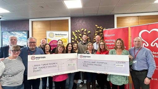Morson Group Celebrates Record-Breaking Donation to British Heart Foundation and Brain Tumour Research