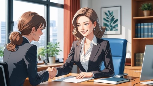 Anime style image of recruiters