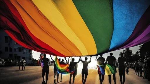 Rainbow flag: Pride Month celebration