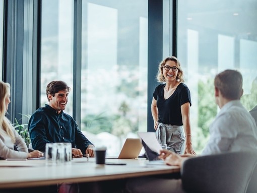 Stock image of a group of people at work