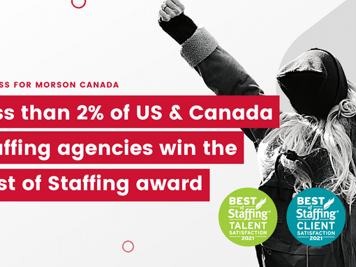 Morson Canada Clearly Rated’s 2021 Best of Staffing Client and Talent awards