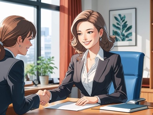 Anime style image of recruiters