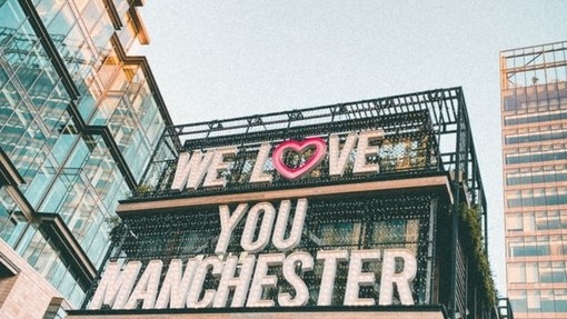We Love You Manchester sign