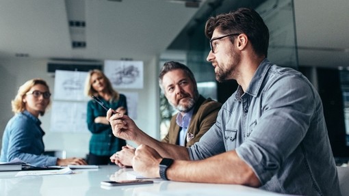 People in a work meeting