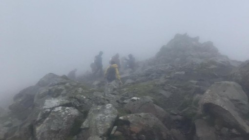 Poor visibility at one of the peaks