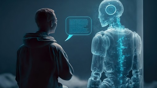 A person talking with AI