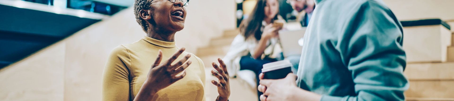 People at a networking event